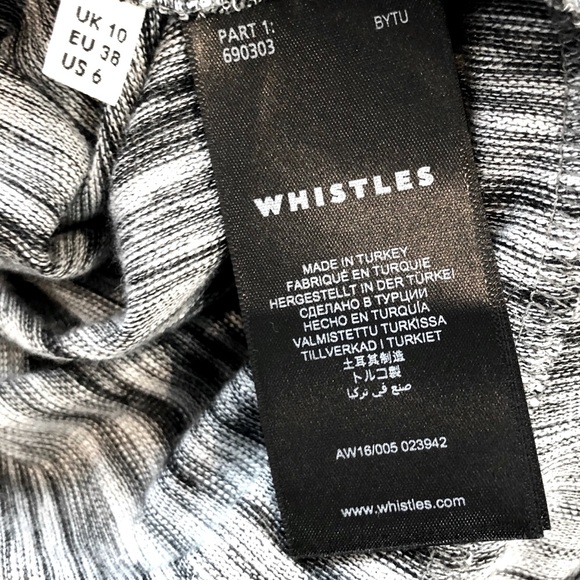 WHISTLES Ira Dress with Wrap Tie Waist in Grey Marl Size 6 - Picture 9 of 10